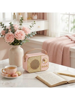 Gülcenin Dükkanı LED Aydınlatmalı Hoparlör Pembe