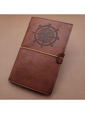 Judge Kahverengi Pusula Temalı Deri Defter