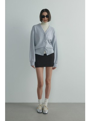 Suud Collection Gri Kenny Basic Hırka