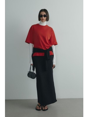 Suud Collection Kırmızı Nox Oversize Tişört