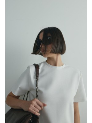 Suud Collection Ekru Nolan Vatkalı Tişört