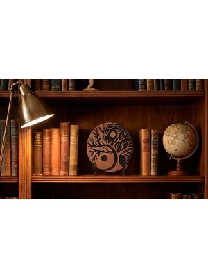 Allywood Denge ve Yaşamın Sembolü: Ahşap Ying Yang Hayat Ağacı Dekoratif Obje