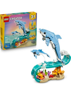 LEGO® Creator 3'ü 1 Arada Deniz Hayvanları: Güzel Yunuslar 31385 – 9+ için Yaratıcı Oyuncak Yapım Seti (542P)