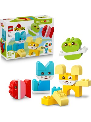 LEGO® DUPLO® İlk 3'ü 1 Arada Yaratıcı Sevimli Hayvanlar 10477 - 18 Ay ve Üzeri Çocuklar için Yaratıcı Oyuncak Yapım Seti (24 Parça)