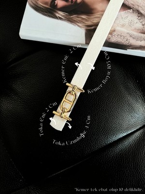 Fiori Gold Tokalı Ince Kemer, Pantolon Kemeri, Gömlek Kemeri, Ceket Kemeri