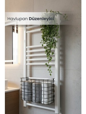 Orvila Metal Asılabilir Havlupan Düzenleyici Modern Tasarım 1 Parça Siyah Renkli