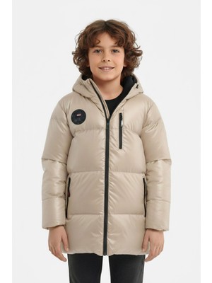 D1fference İçi Kürklü Cepli Kapüşonlu Jel Elyaflı Su ve Rügar Geçirmez Erkek Çocuk Kışlık Mont