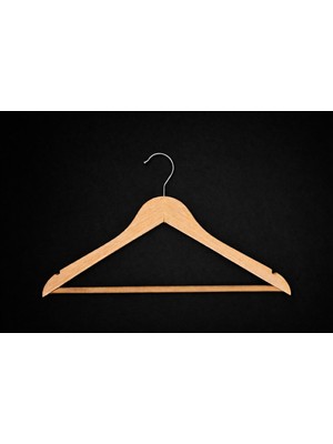 DEMOPLAST Natural Ahşap Askı %100 Ahşap 10 Adet