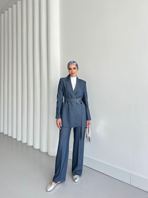 Vuntal Poliviskon Kumaş Kemerli Ikili Takım Kadın