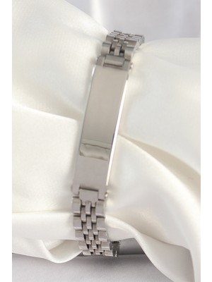 316L Çelik Gümüş Renk Zincir Künye Model Erkek Bileklik EB-53-VICE/(1395) 4425