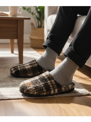 Yumuşak Yün Desenli Rahat Tabanlı Ev Bahçe Gondol Terlik