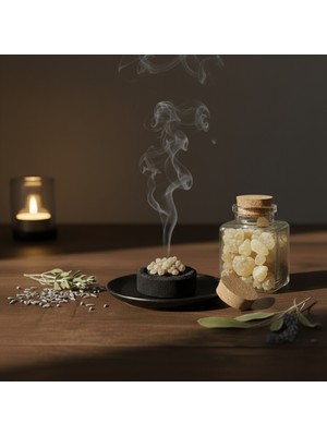 Nomad Doğal Dökme Tütsü - Akgünlük Reçinesi - Odaklanma Ritüeli - Meditasyon ve Zihin Berraklığı - Cam Şişeli
