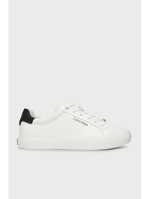 Calvin Klein Deri Logolu Bağcıklı Sneaker Ayakkabı HW0HW027470K5 Bayan Ayakkabı HW0HW02747 0k5