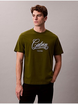 Calvin Klein Erkek 20's Script Grafik Detaylı T-Shirt