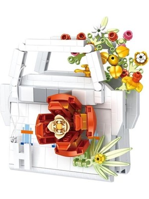 GYN P1079 Çanta Buket Çiçek 497 Parça Block Oyuncak