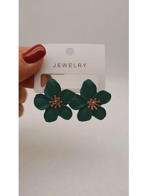 Tılsım Accesories Çiçek Küpe Yeşil