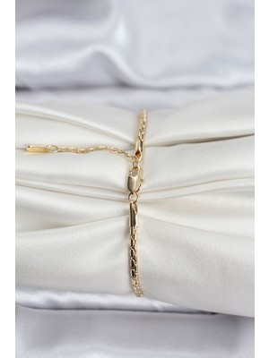 14K Gold Renk Kaplama Zincirli Model cm Kadın Bileklik EB-53-VICE/(1395) 4849