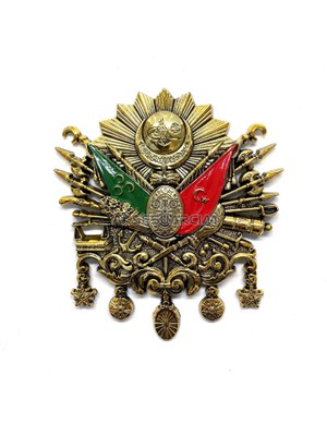 Otohousse Osmanlı Devlet Arması Kabartma Logo Vidalı Küçük 10x8cm Gold