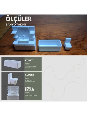 Home 1/50 Ölçek Mimari / Içmimari Tefriş Diorama Banyo Mobilya Seti