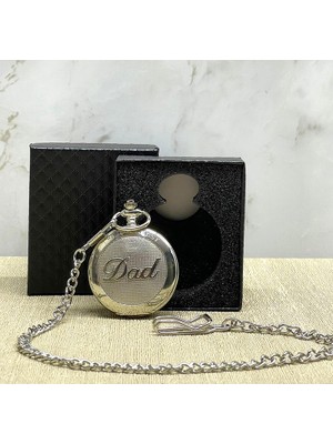 Özel Kutulu Dad (Baba) Tasarımlı Gümüş Köstekli Saat  SARVONA-T678U54
