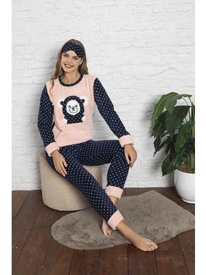 Asel Pijama Kadın Puanlı Polar Pijama Takımı