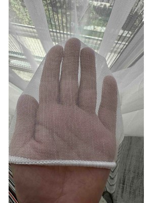 Ta-Ha Perde ve Halı 1-3 Sık Pileli Ince Keten Dokulu Tül Perde, Kırışmayan Etekleri Kurşunlu Tül Perde