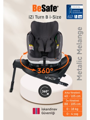 Besafe Izi Turn B i-Size 0-18kg Oto Koltuğu Metallic Melange