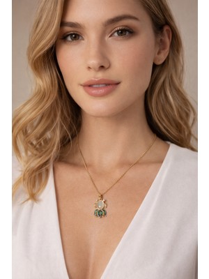 Solare Accessories Altın Kaplama Zirkon Taşlı Kolye