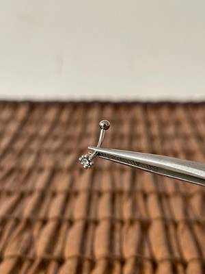 Aida Jewelss 316 L Cerrahi Çelik Tek Taş Güneş 10M x 1,2mm Çelik Kaş Daith Snug Rook Labret Piercing