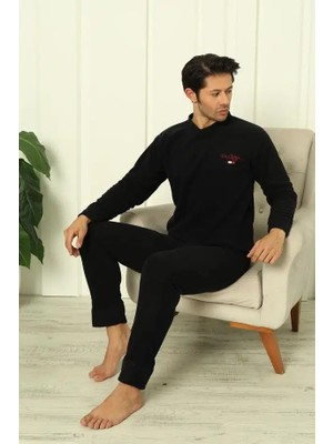 AKASYA Erkek Manşetli Kışlık Polar Pijama Takımı 2267P