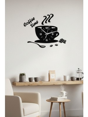 Grandmix Kahve Köşesi ve Mutfak Dekoratif Metal Duvar Saati 60X48 cm