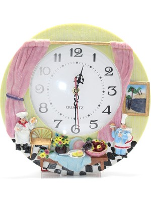 Aşçı Tasarımlı Polyester Duvar Saati Model 3 SARVONA-T678U54