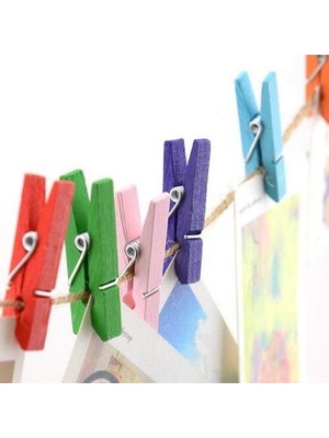 Ahşap Renkli Mini Mandal 100 Adet SARVONA-T678U54