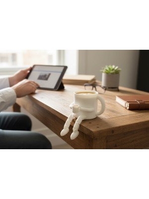 Juli ☕ Minik Dost Kahve Kupası – Oturan Figürlü Tasarım