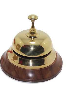 Altı Ahşap Üstü Pirinç Masa Üstü Resepsiyon Çanı  SARVONA-T678U54