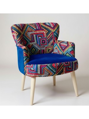 Waterybrook Tekli Berjer Koltuk - Dijital Baskılı Babeface Kumaş – Beyaz Ayaklı - 5 Renk Seçeneği