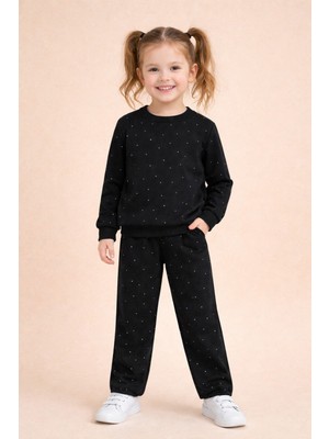 Kız Çocuk Taş Detaylı Ikili Takım