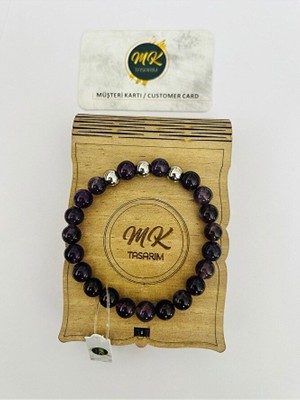 MK Tasarım Gerçek Ametist Taşı Bileklik MK.013.011