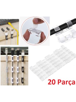 Kablo Sabitleyici Klips Seti 20 Adet  SARVONA-T678U54