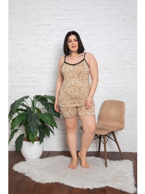 Asel Büyük Beden Askılı Şort Pijama Takımı