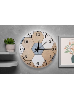 M&H Quality Modern Desenli Duvar Saati – Sessiz Akar Mekanizma, Şık Dekoratif Tasarım