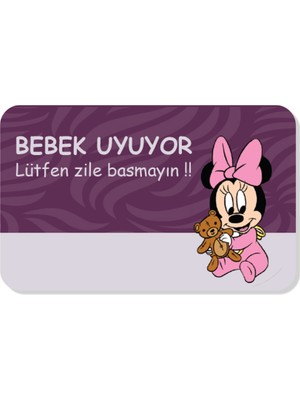 M&H Quality Bebek Uyuyor Yazılı Dekoratif Dış Kapı Önü ve Iç Mekan Paspası Yıkanabilir