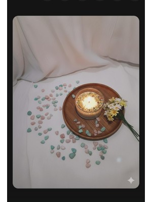 El Yapımı Renkli Taşlarla Süslü Kase Mum