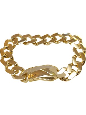 Genel 12.5mm Gurmet Bileklik Künye 14 Ayar Altın Hd Videolu