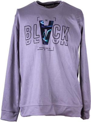 Trender Black Baskı Modal Octavian Gri Erkek Sweatshirt 26YG08000056