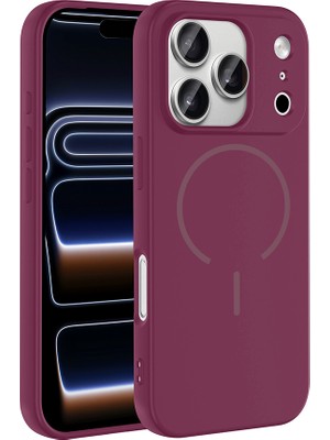 iPhone 17 Pro  Manyetik Şarj Darbe Emici Kamera Korumalı İçi Kadife Ottonova Meta Kılıf - Mürdüm