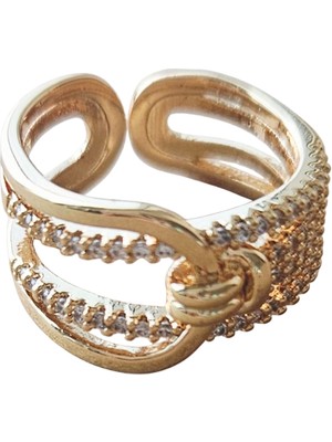 Mith Sb Takı Zirkon Taşlı Ayarlanabilir Düğüm Yüzük