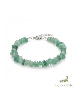 Uçan Geyik Aventurin Doğal Taş Halhal – Şans, Bolluk ve Huzur Taşı, El Yapımı Enerji Dengeleyici Unisex Takı