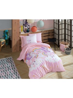 Pazarcan Tek Kişilik Poplin Nevresim Takımı Magical Pembe