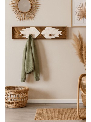 Ahşap Tasarım Antre Giriş Hol Portmanto Duvar Elbise Askılık